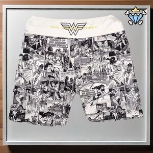 SHEIN X DC COMICS WONDER WOMAN COMIC STRIP BIKER SHORTS SIZE XL LOUNGEWEAR WOMEN